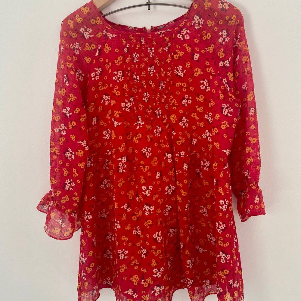 Vintage Free People Flowery Mini Dress -70s Style